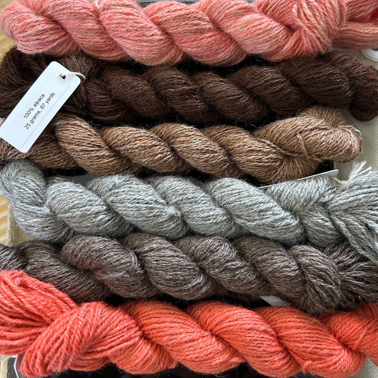 Deep Sea Spray & Tangelo Mini Skeins — 80% Alpaca / 20% Merino Fingering Weight