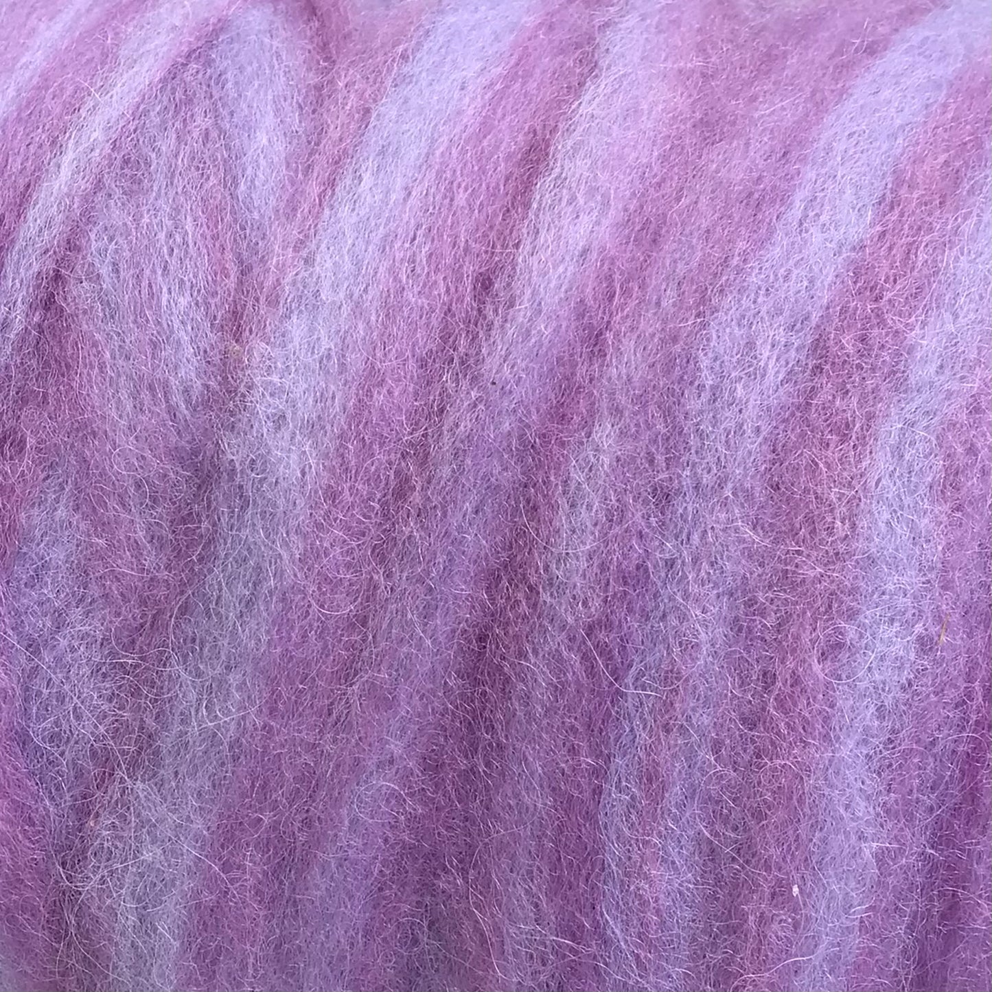 Muffet's Purple Stripe Roving — 100% Alpaca, Dyed