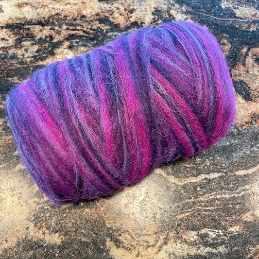Muffet's Purple Berry Swirl Alpaca Roving