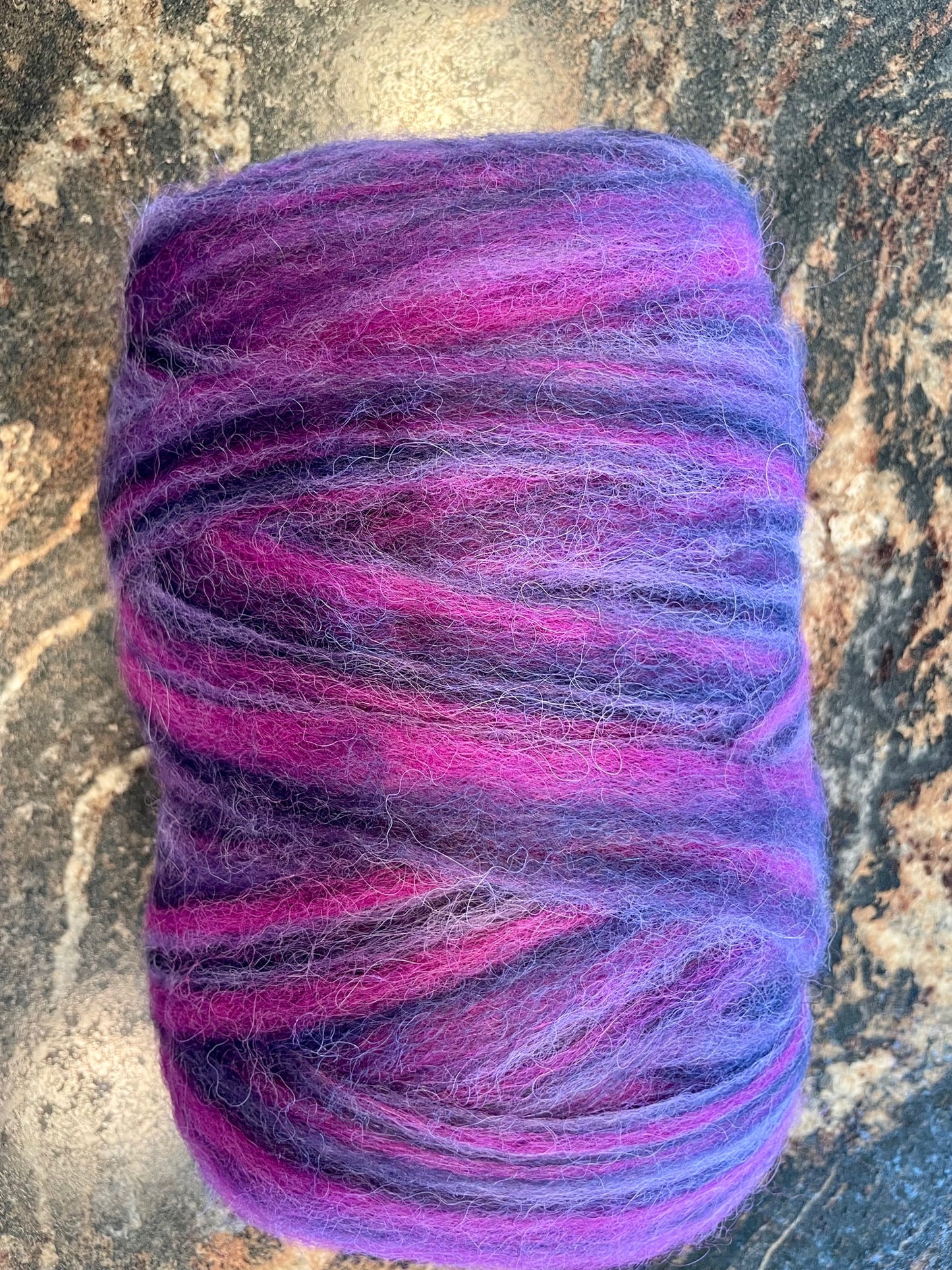 Muffet's Purple Berry Swirl Alpaca Roving