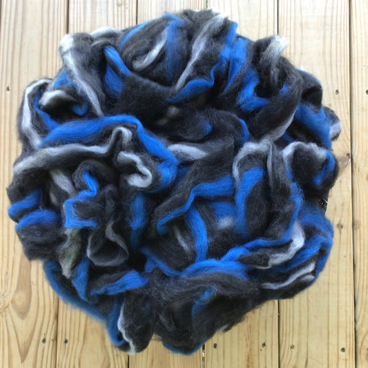 Alpaca/Merino Roving - Charcoal Gray, Gray, Wedgewood Blue 1 pound