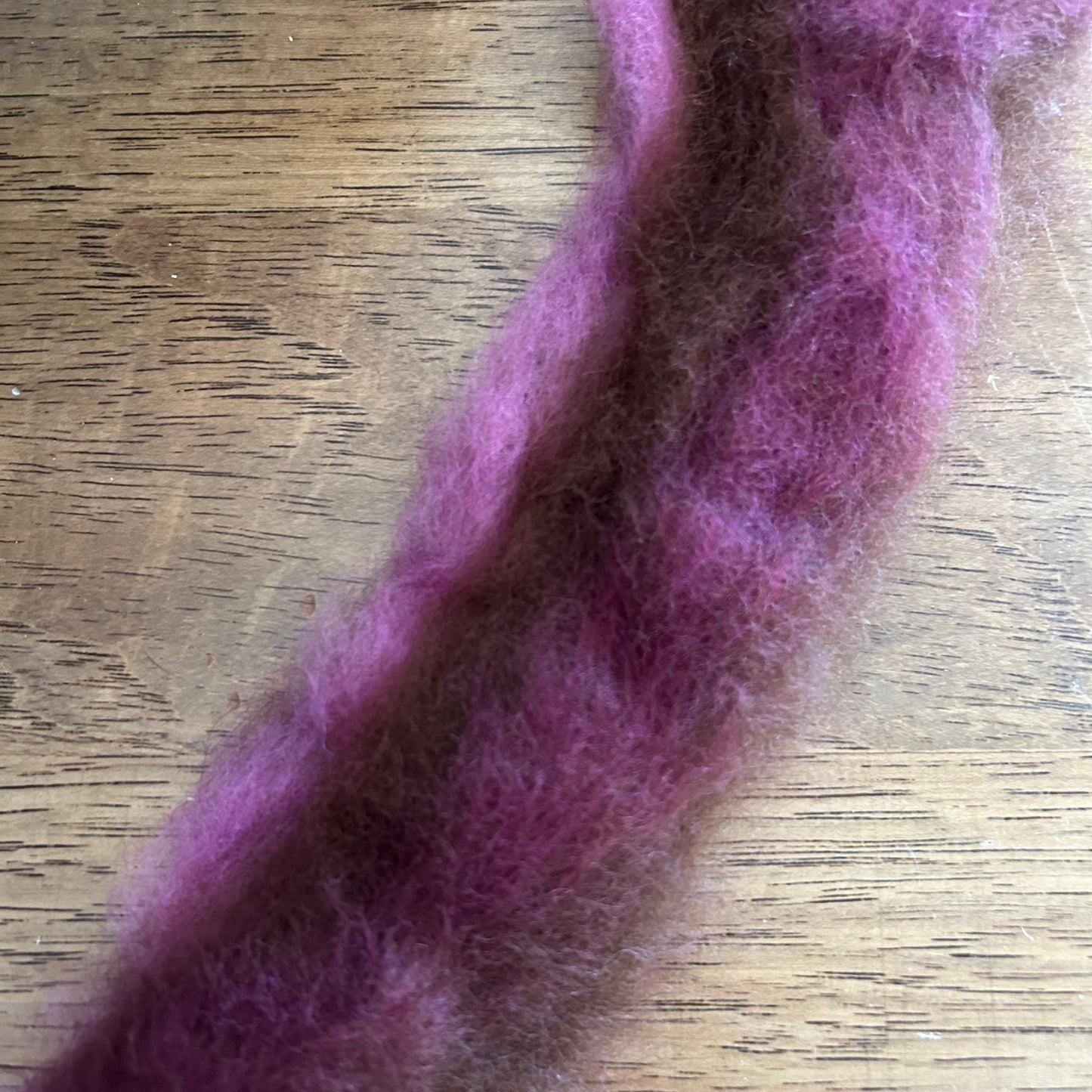 Alpaca/Merino Roving - Brown, Ruby, & Fuchsia - 4 ounces