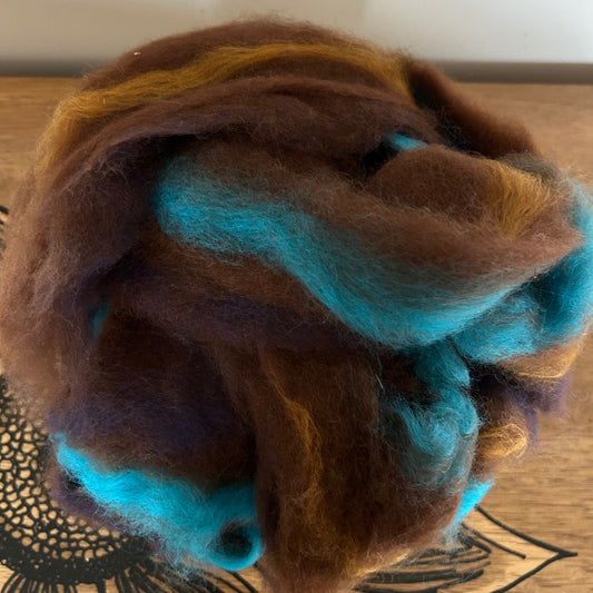 Brown Alpaca/Merino/Bamboo Roving - 4 ounces