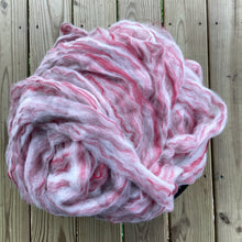 Load image into Gallery viewer, Alpaca/Merino/Bamboo Pin-Drafted Roving - White, Cinnabar, Foothills - 4 ounces

