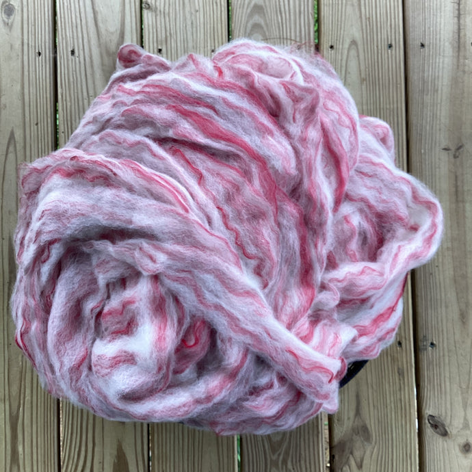 Alpaca/Merino/Bamboo Pin-Drafted Roving - White, Cinnabar, Foothills - 4 ounces