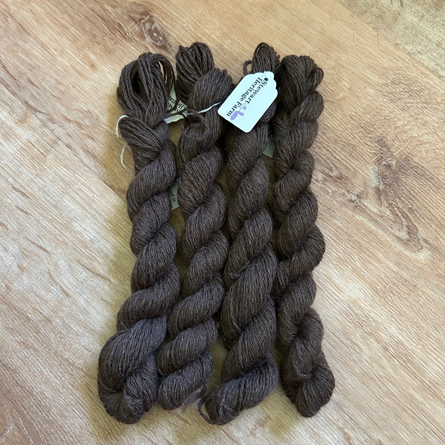 Dark Brown Alpaca & Merino Mini Skein — Natural Blend