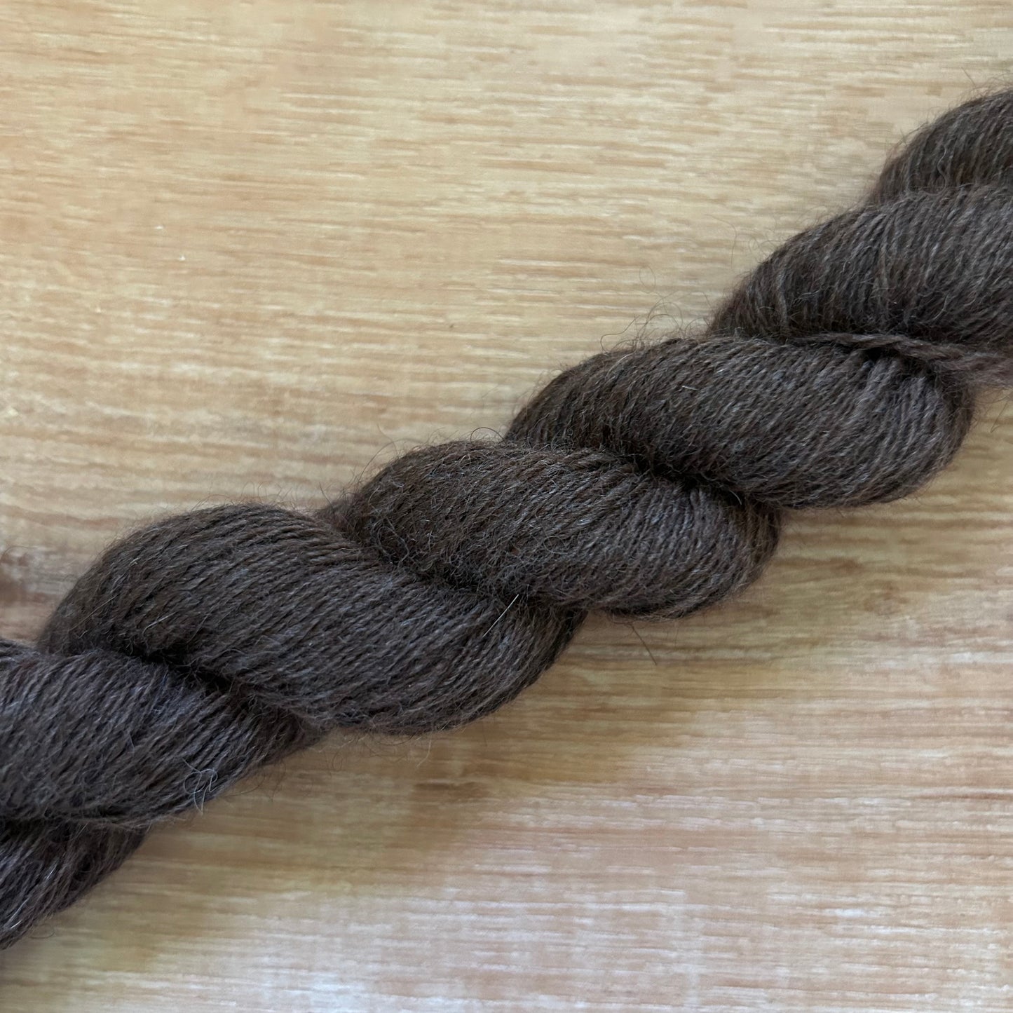 Dark Brown Alpaca & Merino Mini Skein — Natural Blend