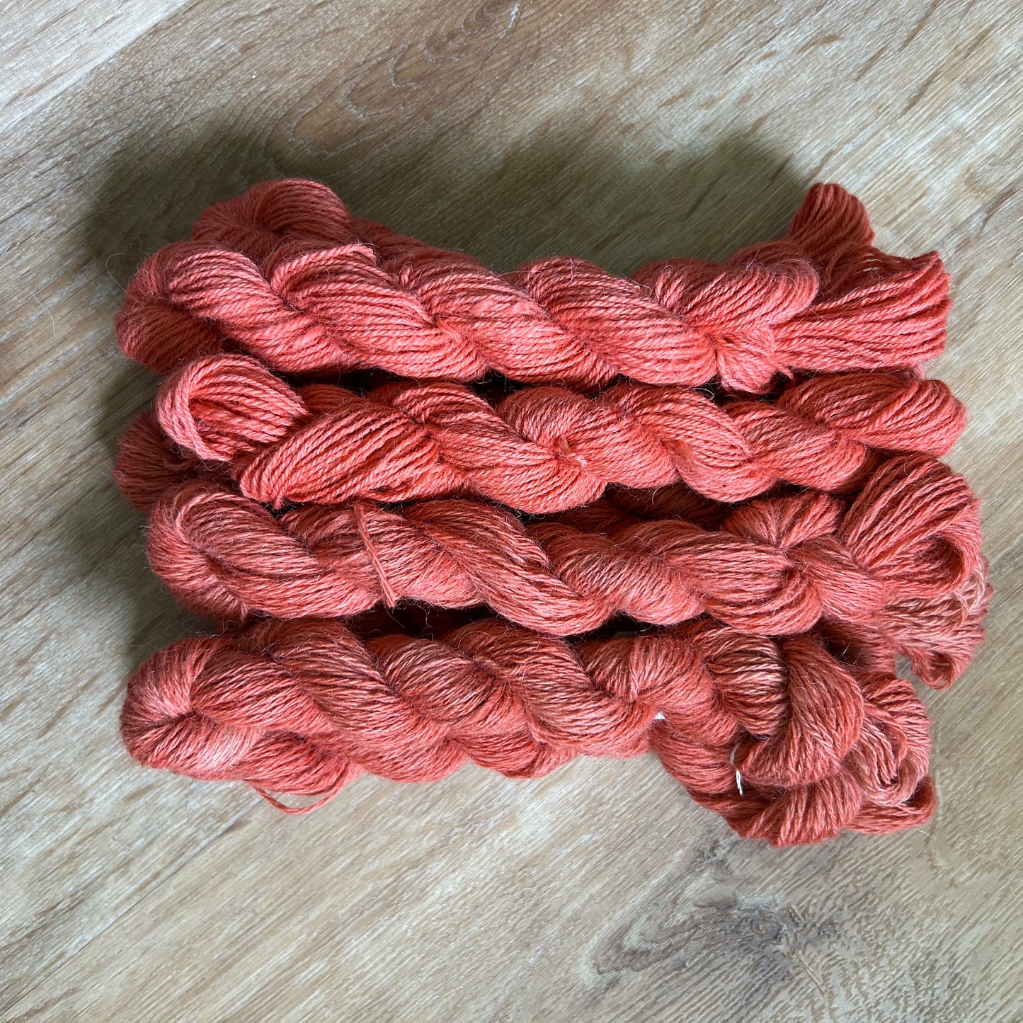 Deep Sea Spray & Tangelo Mini Skeins — 80% Alpaca / 20% Merino Fingering Weight