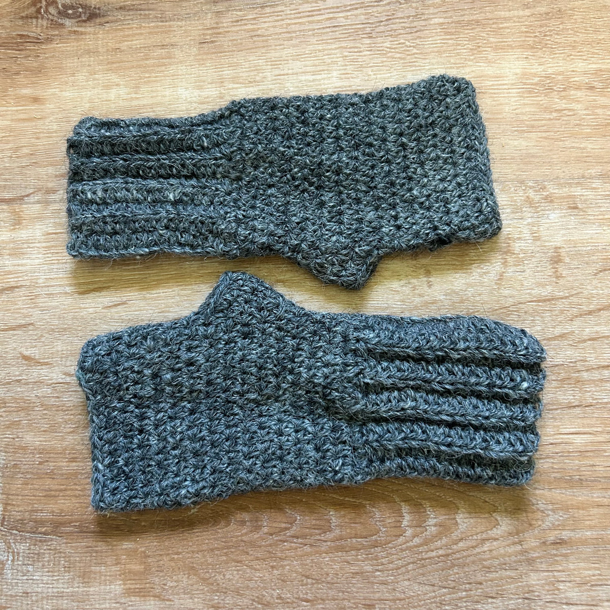 Gray Alpaca/Merino Fingerless Mitts