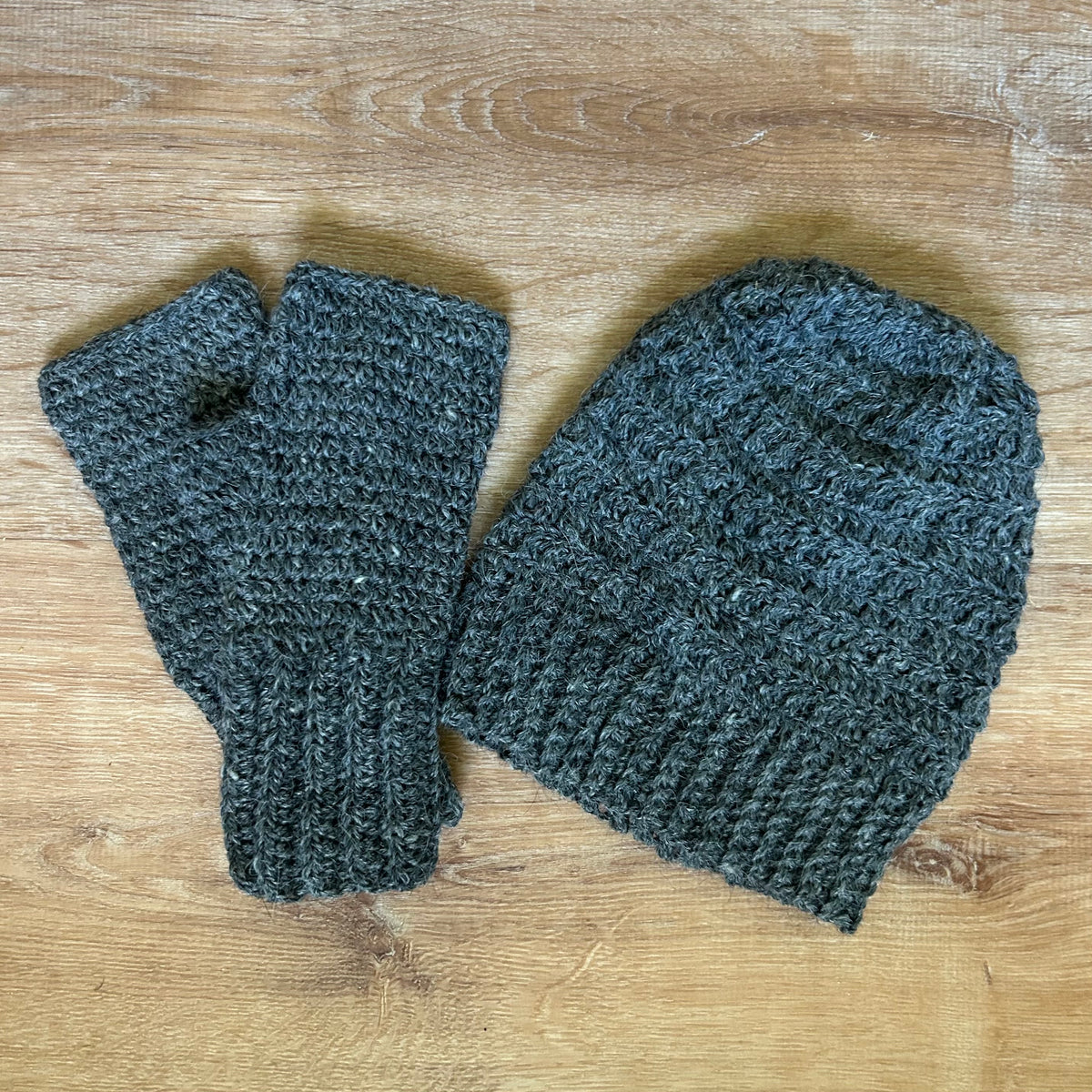 Gray Alpaca/Merino Fingerless Mitts