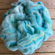 Load image into Gallery viewer, Alpaca/Merino/Firestar Roving (White, Peacock, Jade, Chartreuse, Steel Blue) - 2. 6 ounces

