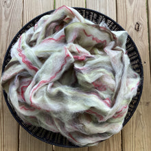 Load image into Gallery viewer, Alpaca/Merino/Bamboo Pin-Drafted Roving - White, Cinnabar, Chartreuse, Espresso - 4 ounces

