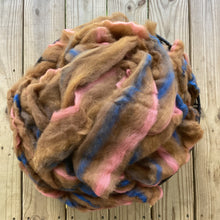Load image into Gallery viewer, Alpaca/Merino/Bamboo Roving - Fawn, Topaz, Blue, Begonia 1.15 Pounds
