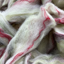 Load image into Gallery viewer, Alpaca/Merino/Bamboo Pin-Drafted Roving - White, Cinnabar, Chartreuse, Espresso - 4 ounces
