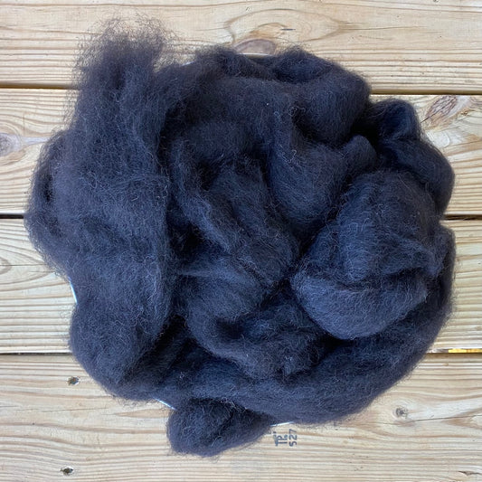 Black Alpaca/Fine Wool Roving