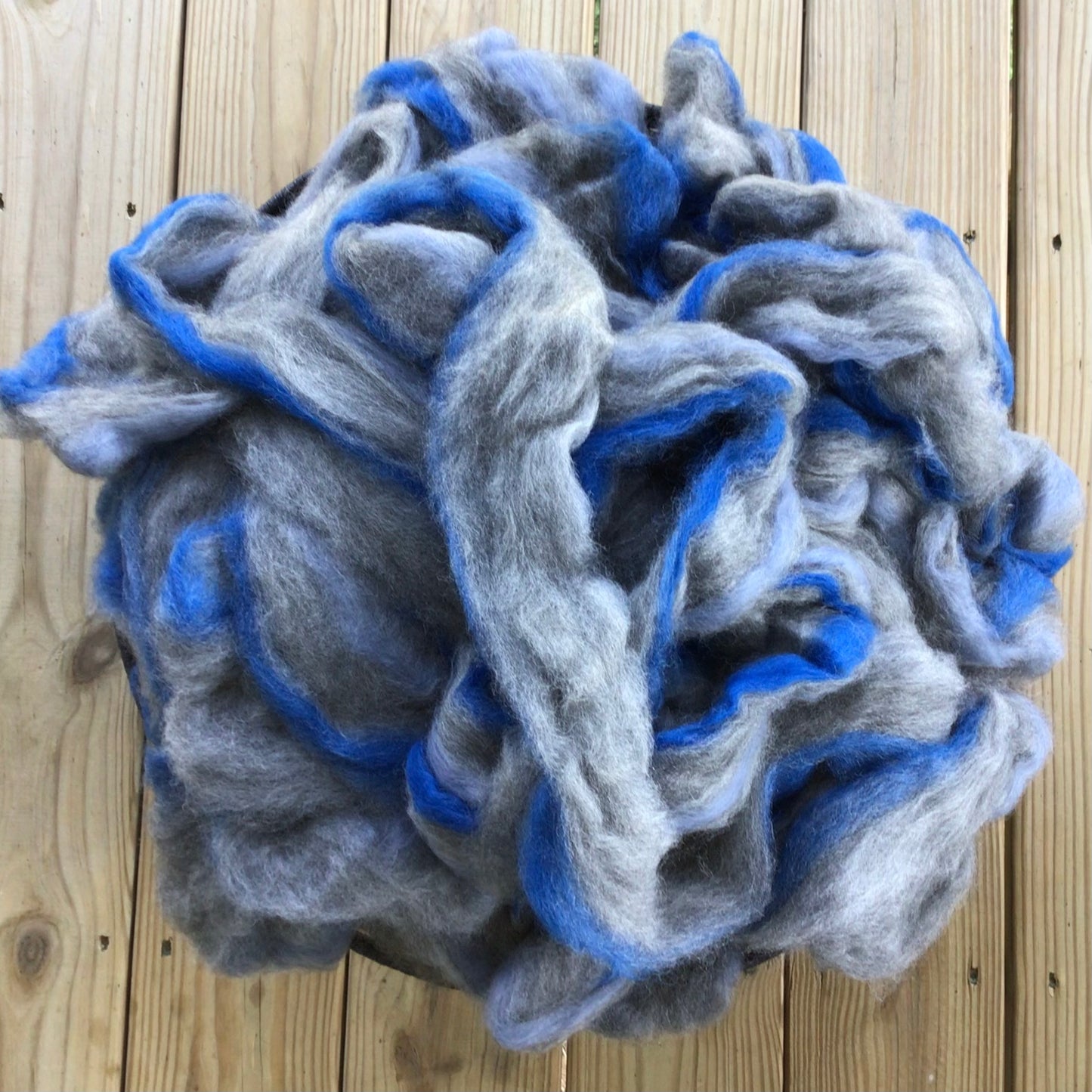 Alpaca/Merino Roving - Gray, Blue, Horizon 17.5 ounces