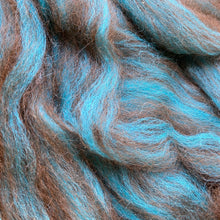 Load image into Gallery viewer, Brown Alpaca and Seafoam Merino Roving
