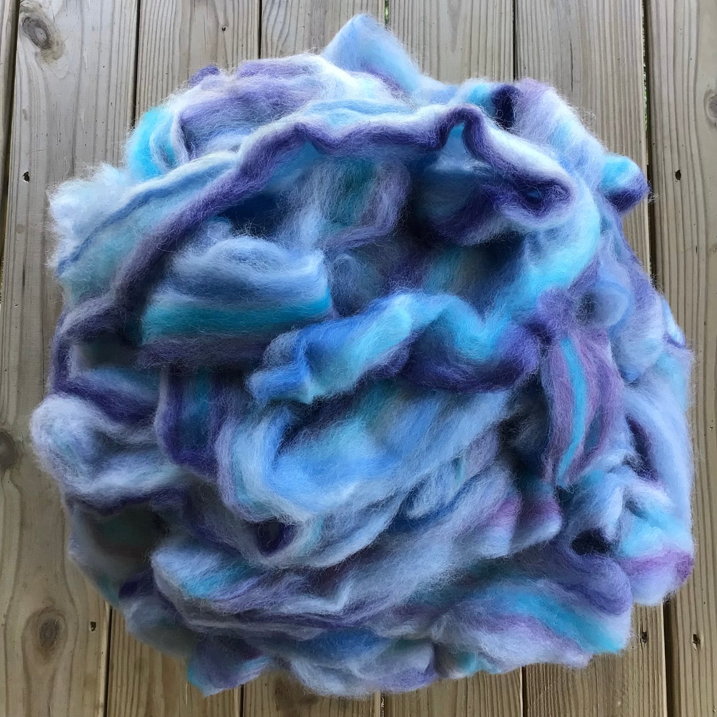 Alpaca/Merino Roving - White, Wedgewood Blue, Navy, Eggplant, Peacock 1 pound