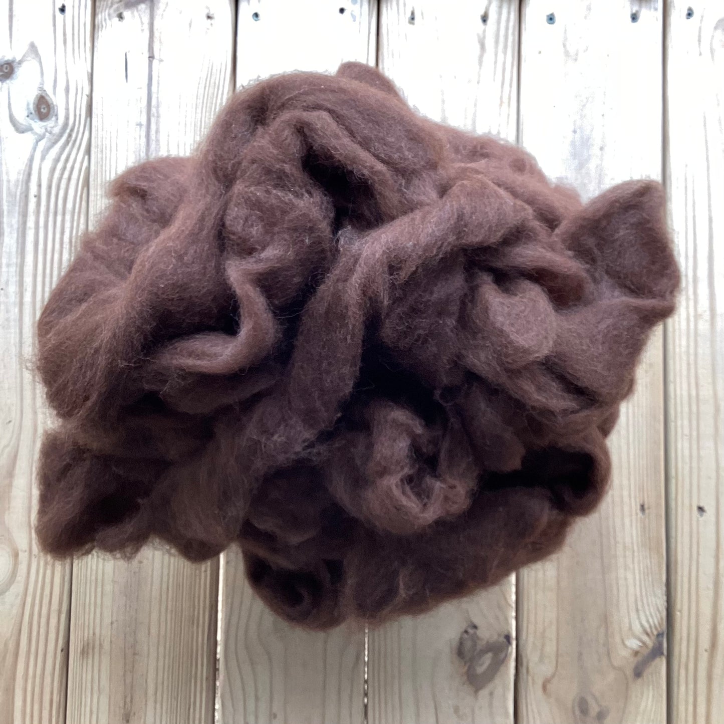 Alpaca/Fine Wool Roving - Dark Brown, 1 pound