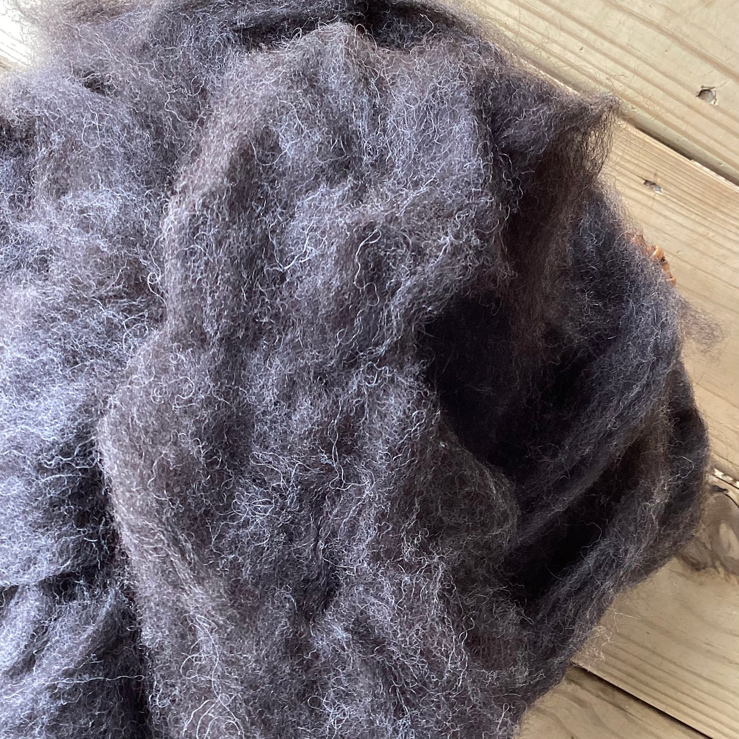 Alpaca/Fine Wool Roving - Charcoal Gray, 1 pound