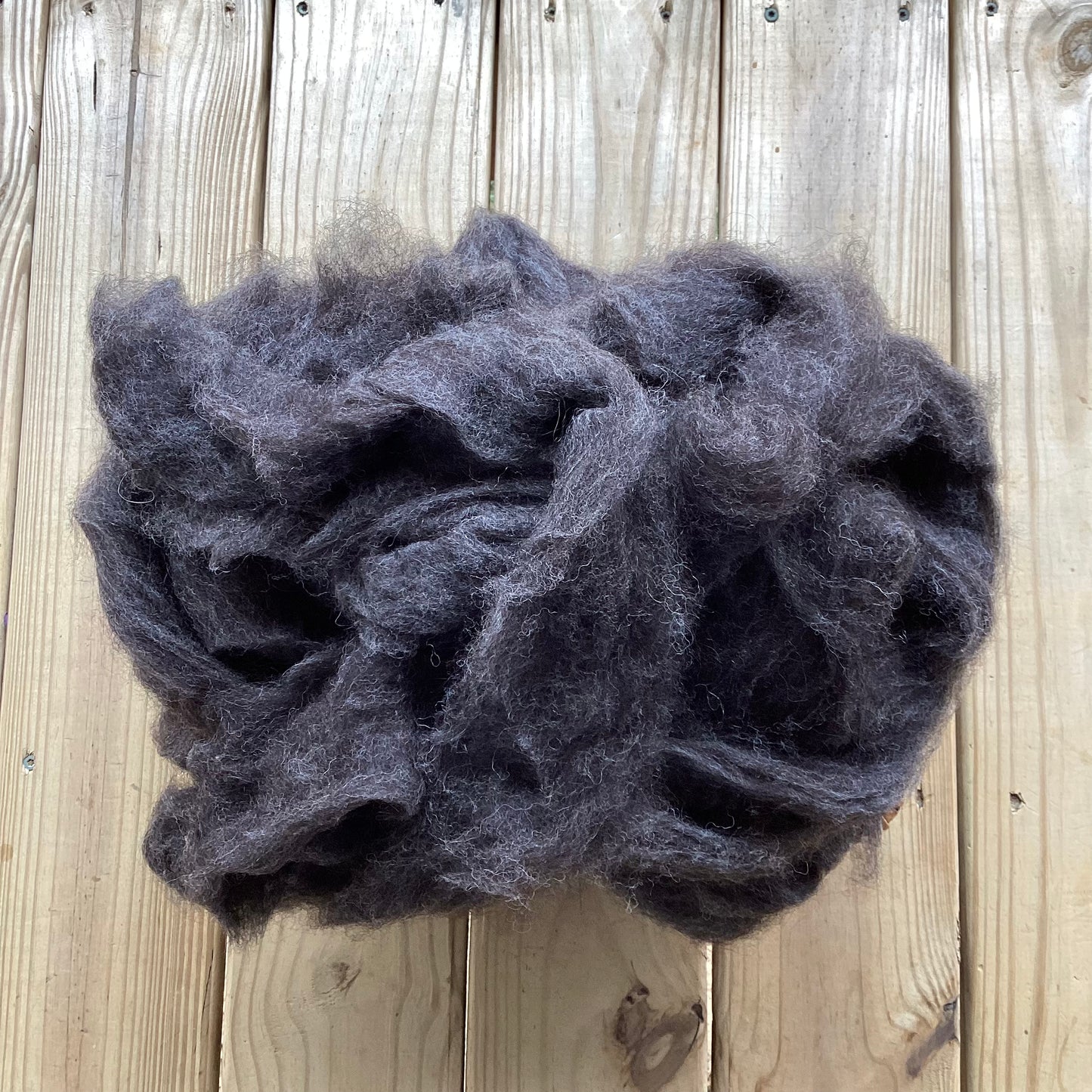 Alpaca/Fine Wool Roving - Charcoal Gray, 1 pound